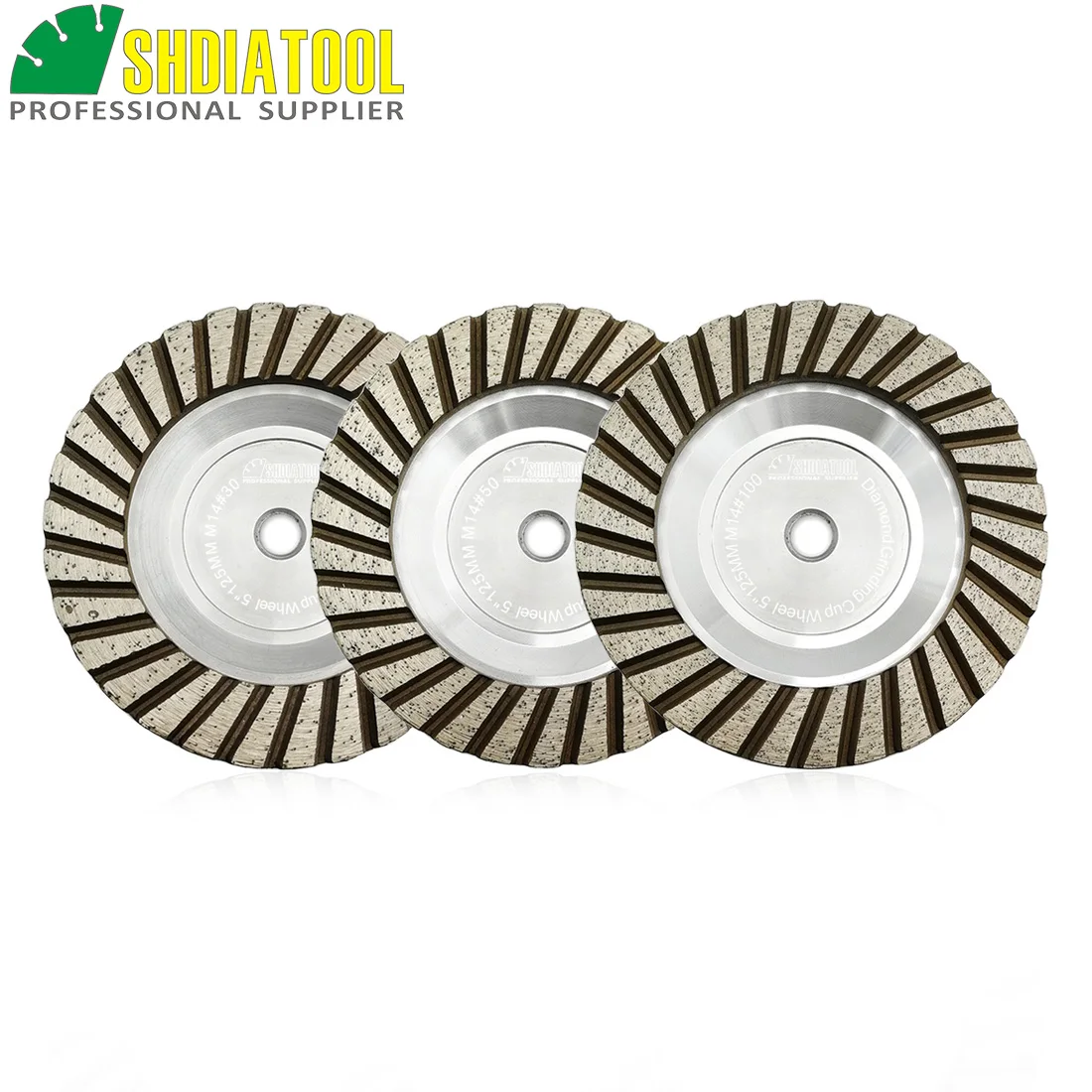 

SHDIATOOL 1pc Dia 5"/125mm M14 Thread Aluminum Based Grinding Cup Wheel Grinding Disc Granite Marble Grinding Wheel