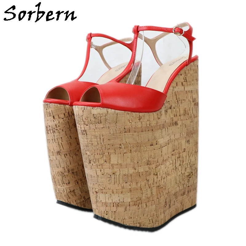 Sorbern 30Cm Extreme High Heel Wedge Sandals Drag Queen Genderqueer Crossdressing Slingback Platform Shoes Summer Styles 2020