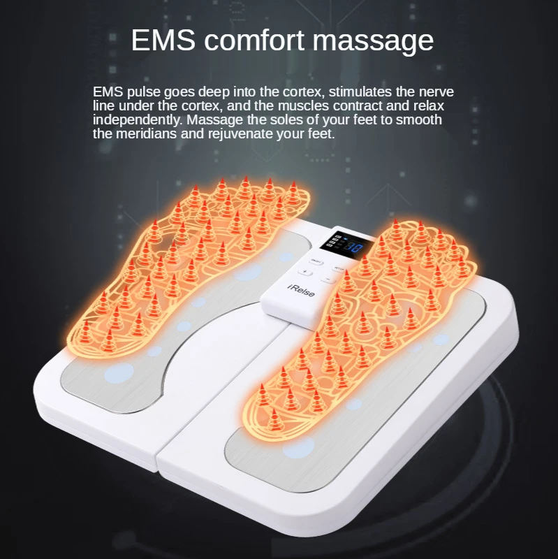 EMS physiotherapy pulse foot massager pedicure machine foot massager infrared heating massager low frequency