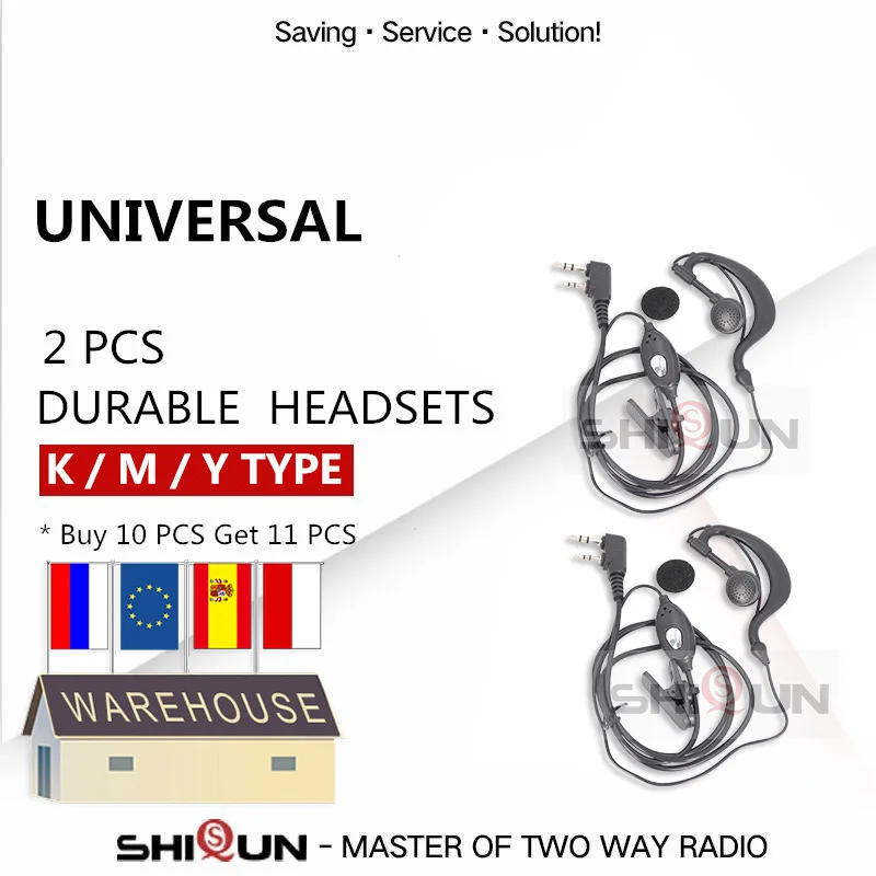 Baofeng-auriculares con micrófono de dedo, accesorios de UV-5R BAOFENG, UV-5RA, 5RE, TH-UV8000D, RT662, RT22, UV-82, 1 unidad, 2 BF-888S.