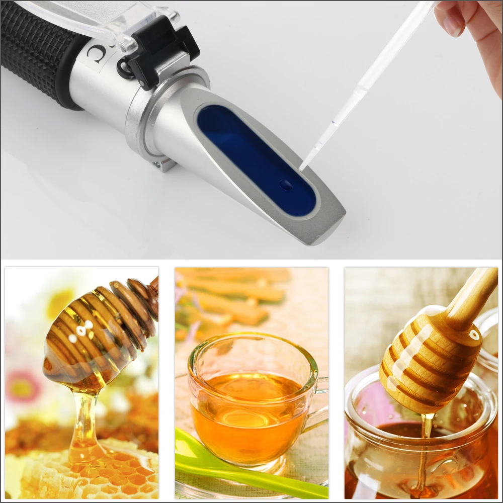 RZ Honey Meter Refractometer Sugar Beekeep Tester 0%-90% Honey Auto Refractometer Digital Concentration Brix Refractometer RZ127