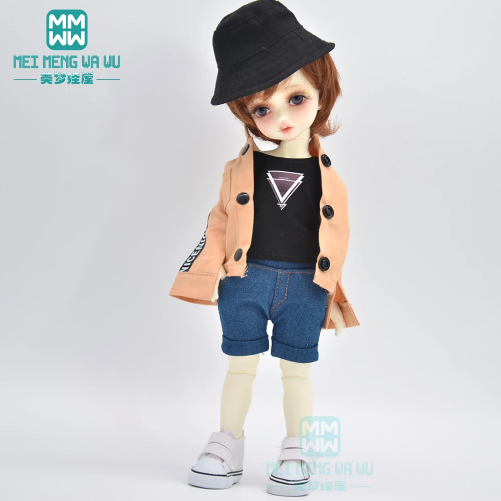 BJD puppe kleidung passt 28-30cm 1/6 MYOU mode pendler shirt, denim shorts, weste