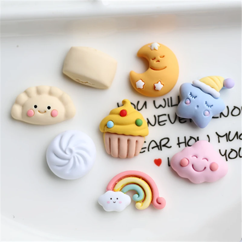 10/20/30Pcs Cute Cartoon Food Play Flat Back Resin Color DIY Craft Supplies Phone Shell Jewelry Ornaments Hair Accessories