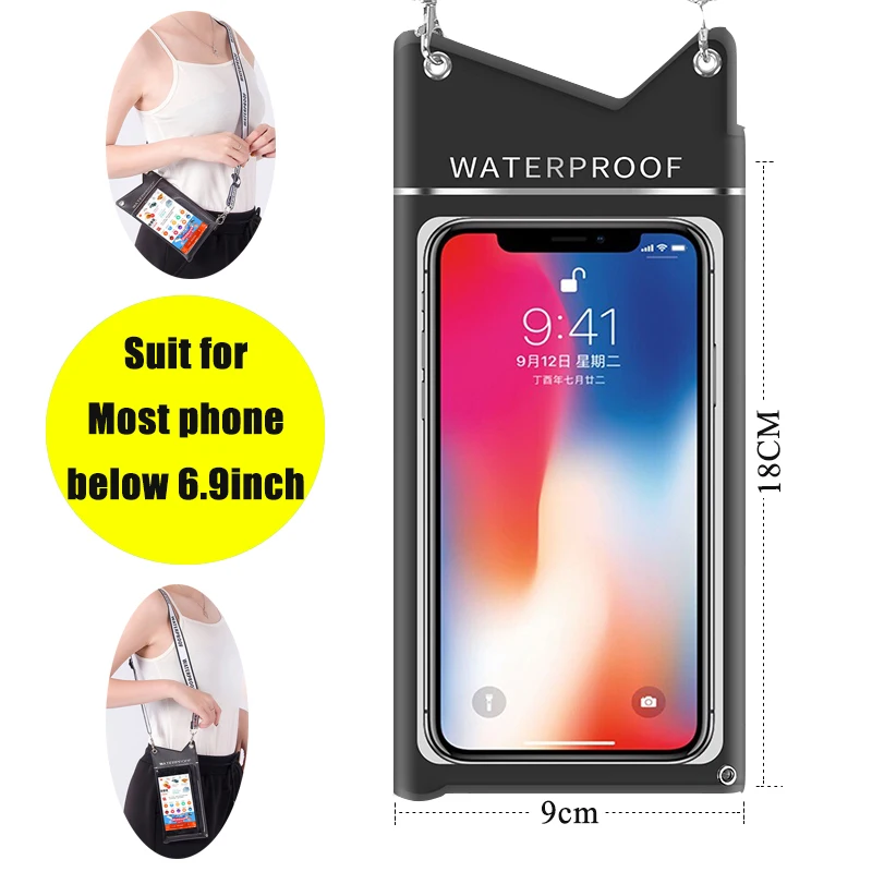 Waterproof Touchscreen Phone Case Swimming Bag Beach Dusproof Cellphone Case Cover Hot Spring Surfing Diving Bag Water Sport Bag