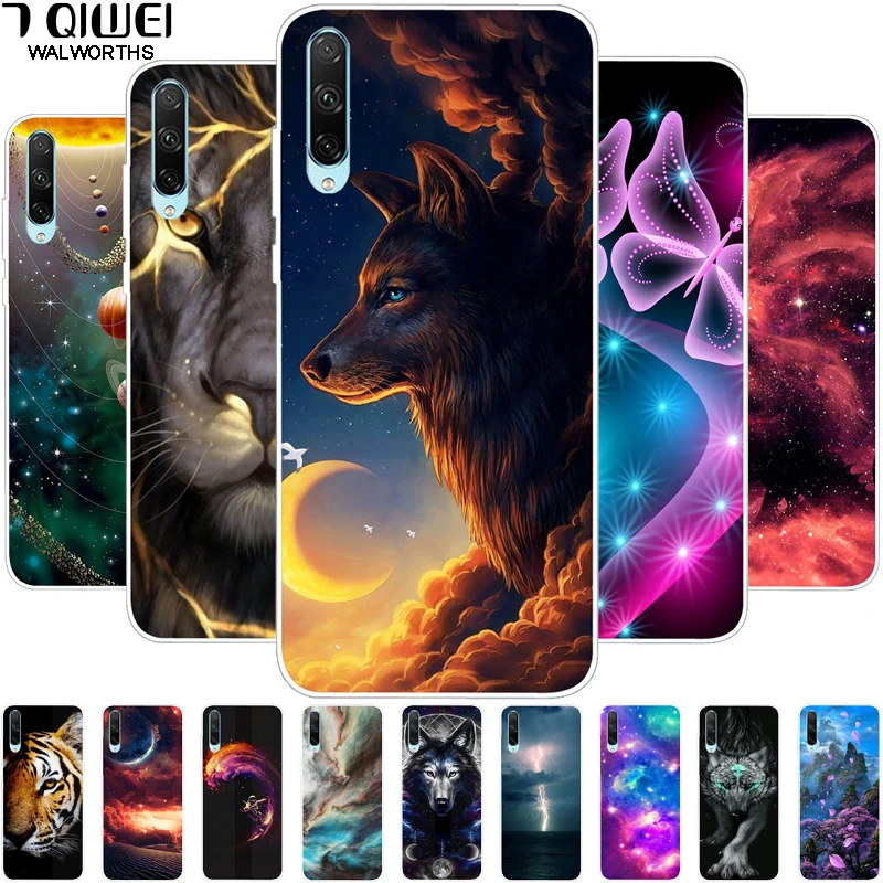 Cute TPU Cover For Samsung A30S A50S Case Silicone Clear Painted Cool Funda For Samsung Galaxy A50 A30 A70 Case A 30s Wolf Space