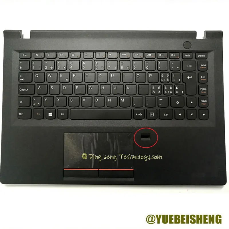 

New For Lenovo E31 E31-70 E31-80 V510-14 Palmrest Swit Swiss Keyboard Upper Cover Case w/FP Hole Touchpad 5CB0J36095