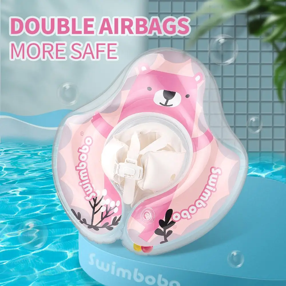 Flutuador inflável do bebê, anel flutuante rosa infantil Acessórios para piscinas infantis, brinquedos de banho circulares, anéis de criança, verão