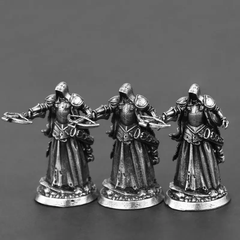 White Copper Japanese Shogunate Samurai Figurines Miniatures Vintage Metal Soldiers Model Statue Desktop Toy Ornament Decoration