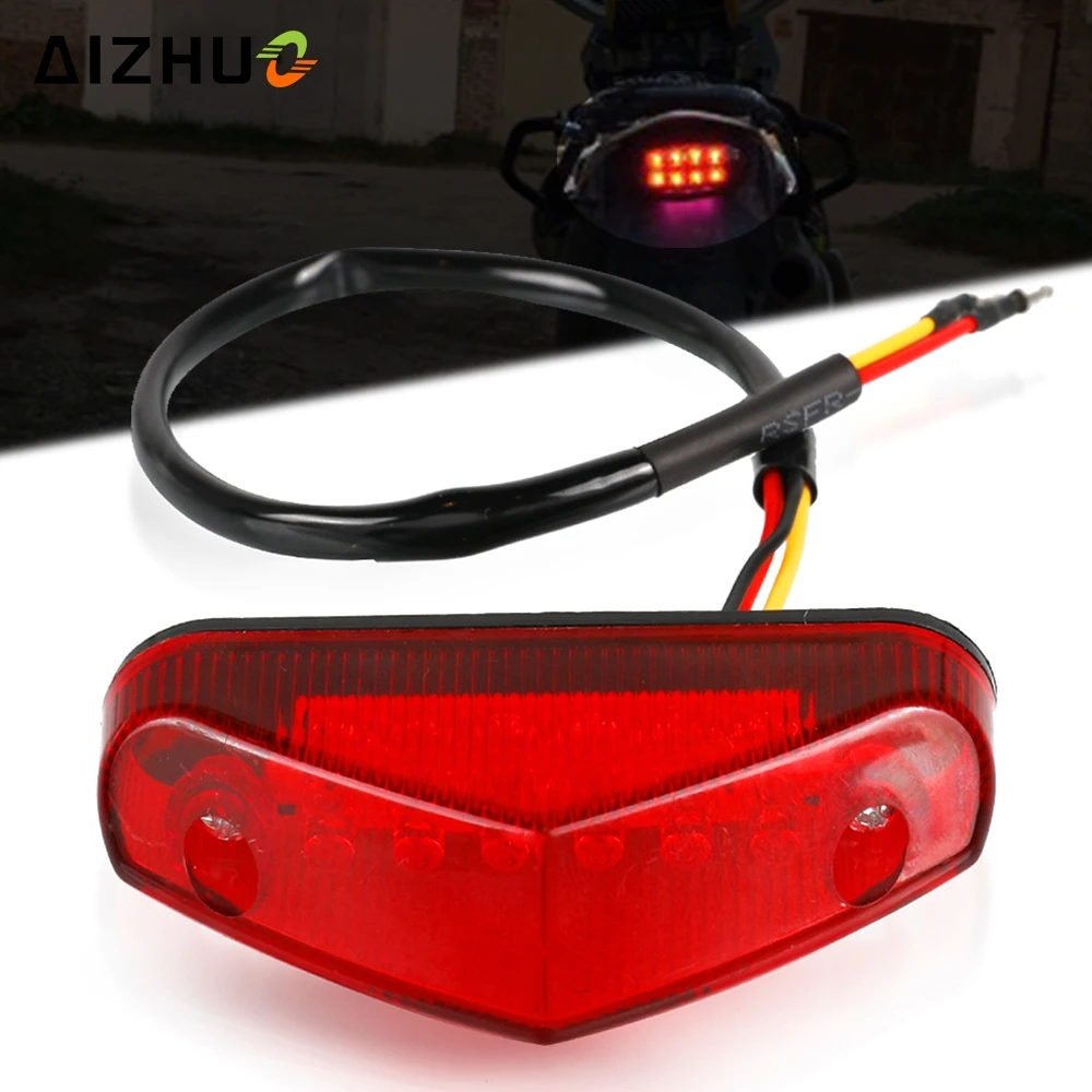 Motorcycle Brake Light 12V LED Rear Brake Tail Stop Light ATV Dirt Bike Taillight Universal FOR HONDA XR250 XR400 CRM250R XR650R