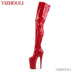 Model stage with pole dancing shoes, 23cm high heel boots, 9 