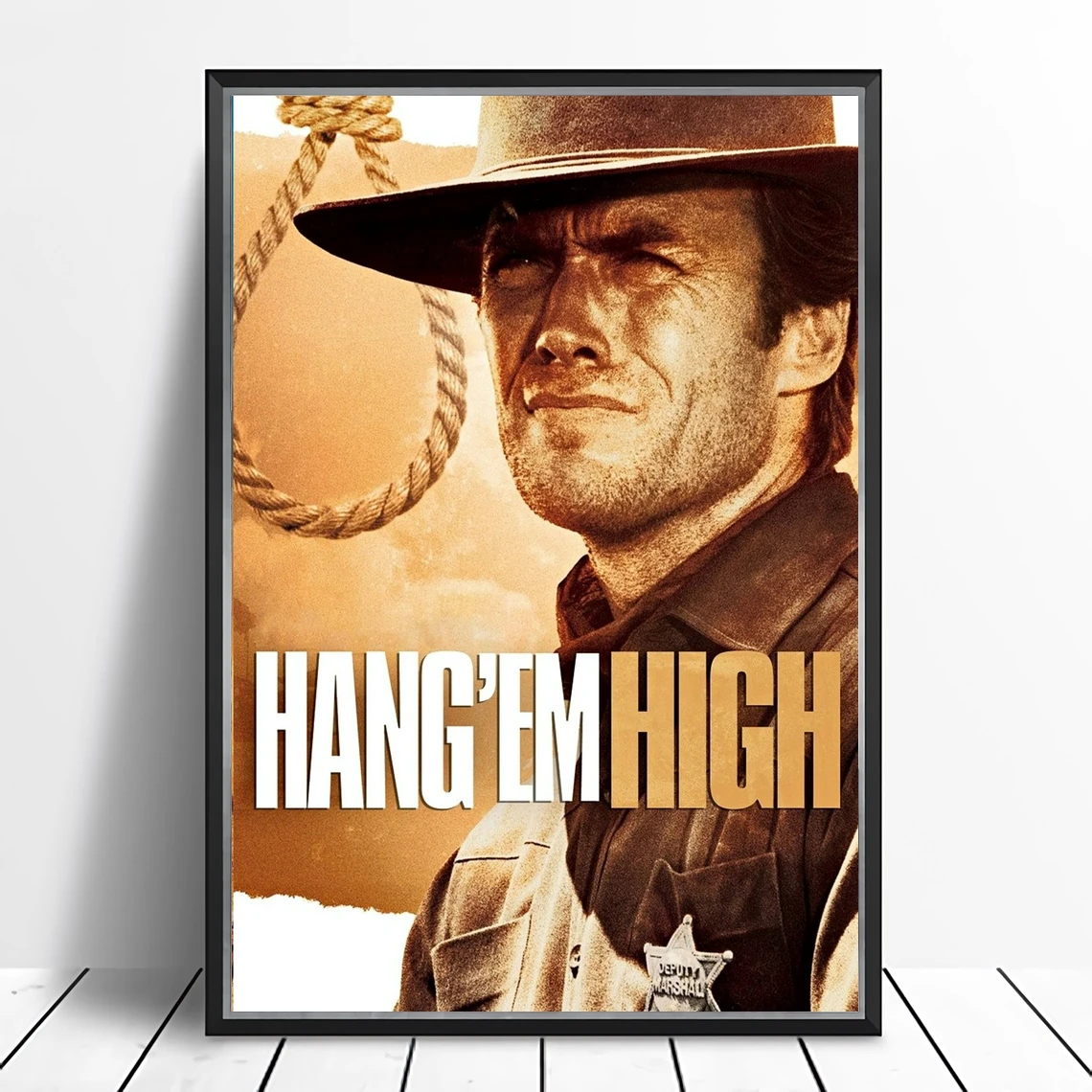 Hang 'Em High (1968) Poster American DeLuxe Color revisionist Western film Wall Decor Clint Eastwood Inger Stevens Print Gift