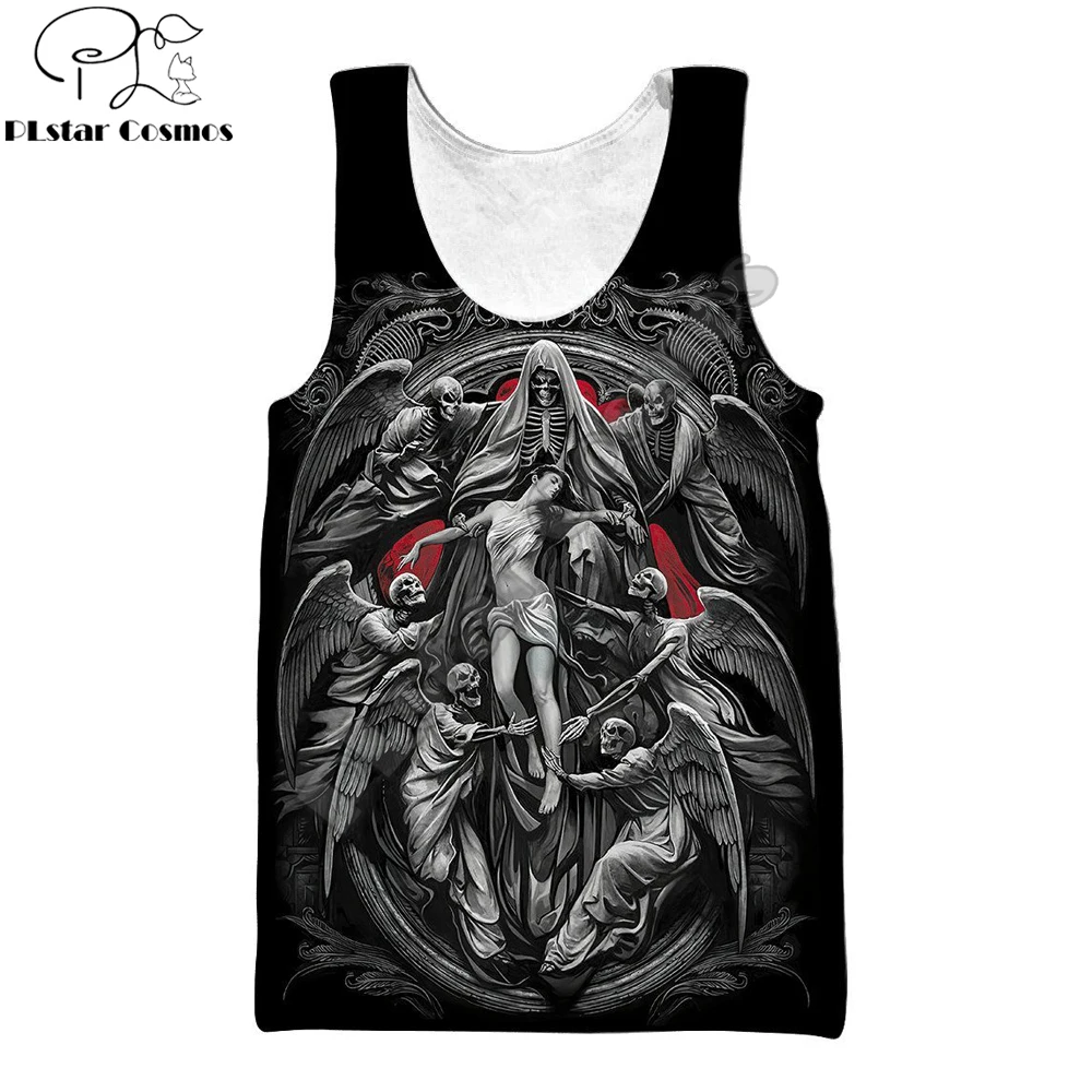 Reaper Skull Angel And Demon 3D All Over Printed Men vest Summer Fashion Harajuku Sleeveless T-shirt Unisex tank tops BX-0024