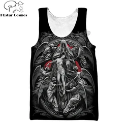 Reaper Skull Angel And Demon 3D completamente estampado hombres chaleco verano moda Harajuku camiseta sin mangas camisetas sin mangas Unisex BX-0024