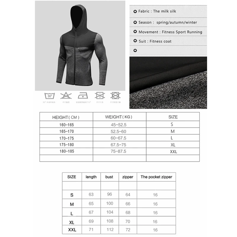 Quality Men's Running Jacket Cap Hoodie Soccer Jersey Compression Fitness Tight Rashgard T-Shirt Gym Bodybuilding Sportswear