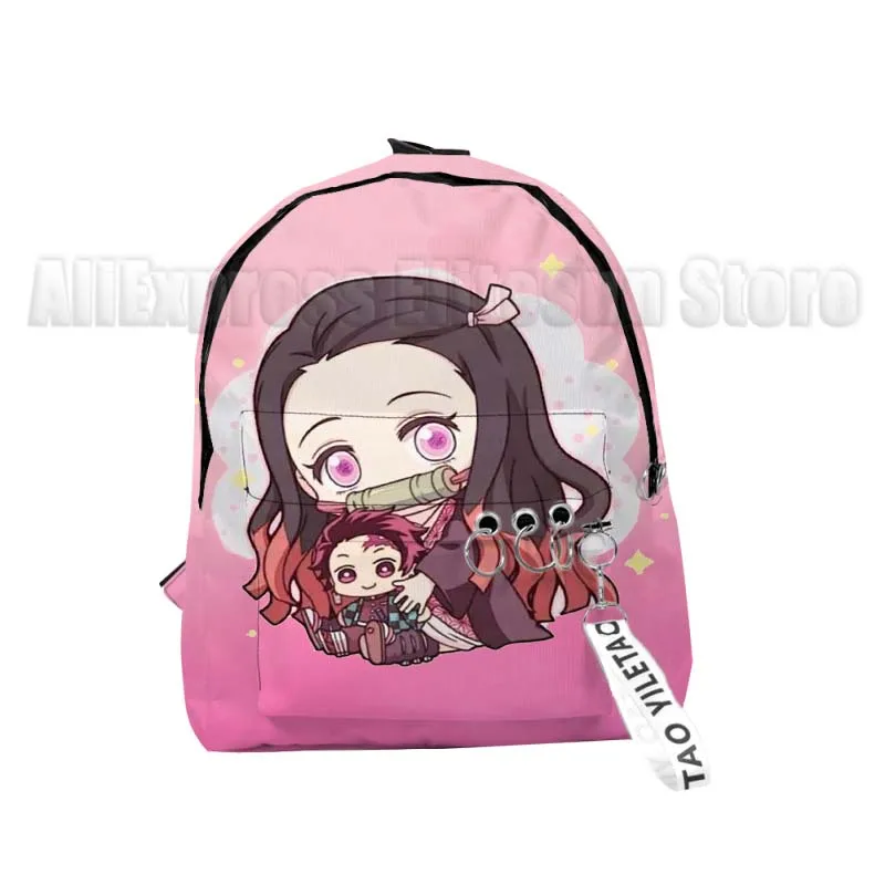 Dämon Slayer 3D Druck Rucksäcke für Mädchen Jungen Kinder Anime Bookbags Studenten Cartoon Schulranzen Kinder Rucksäcke Mochila Geschenke