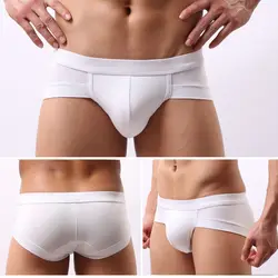 Nova moda cuecas masculinas sem costura cintura baixa calças curtas tanga roupa íntima simples e confortável