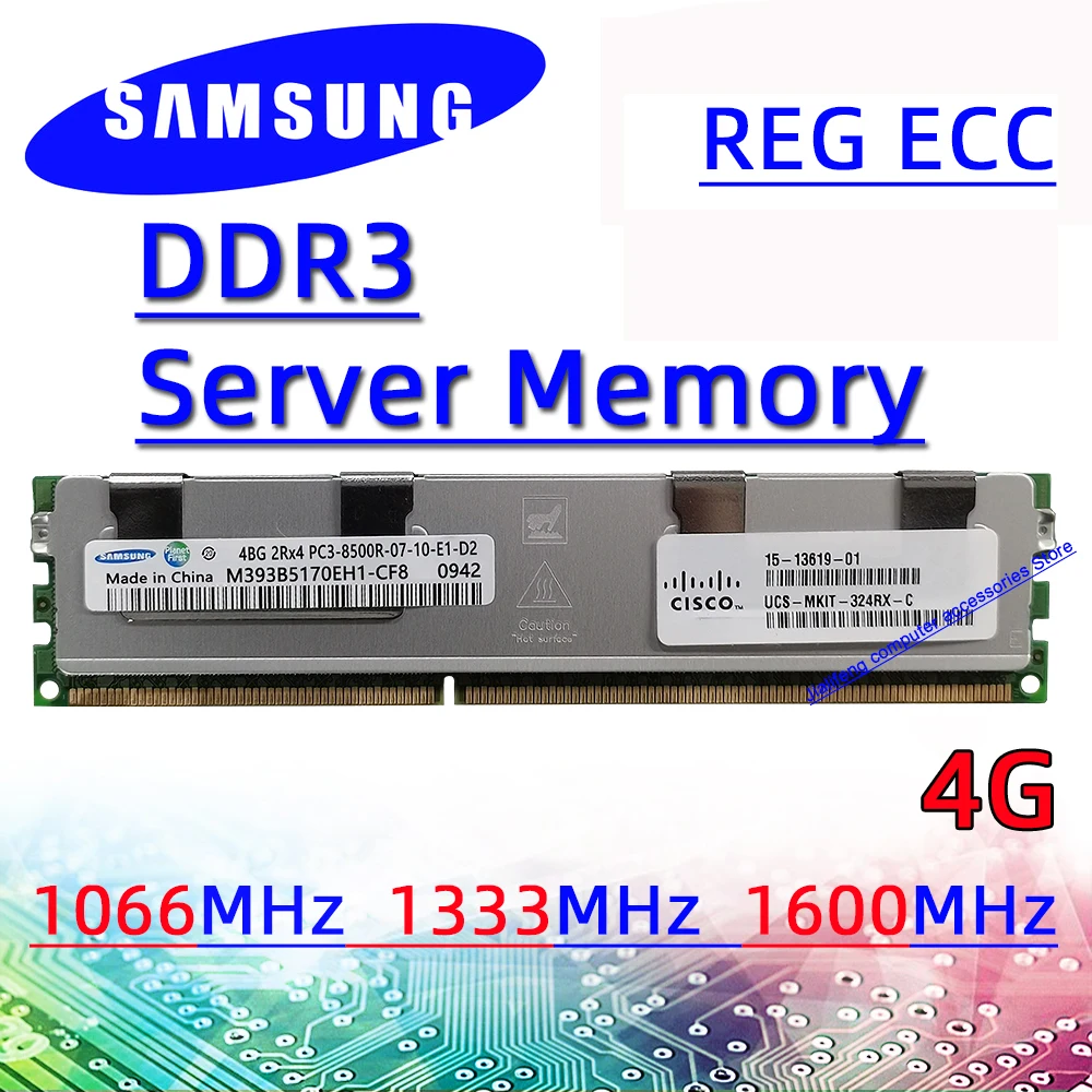 

Samsung Server Memory ddr3 4GB 1066MHz 1600MHz 1333MHz RAM REG ECC pc3 8500R 10600R 12800R