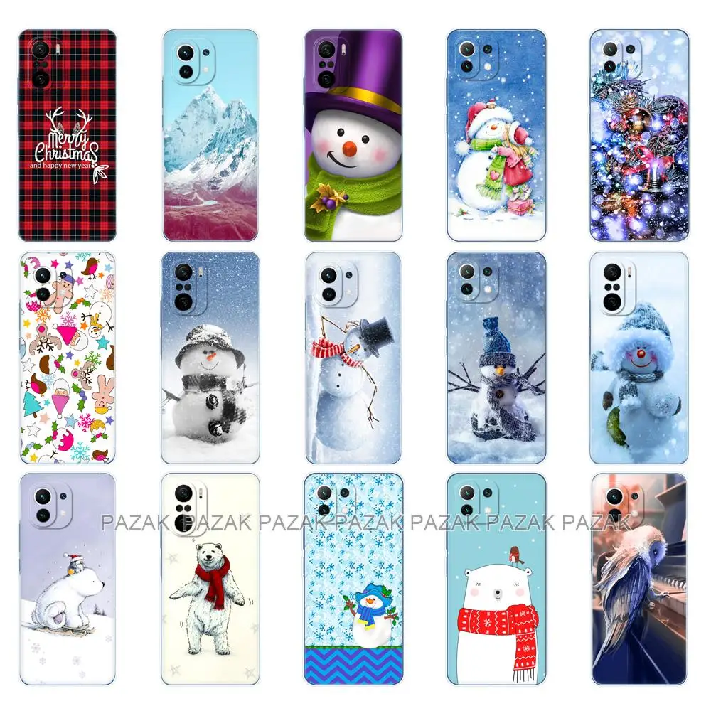 For xiaomi Mi 11 / Mi 11 Lite 5G NE 4G / Mi 11i / Mi 11 Ultra Case Cover For Xiomi Mi11Lite winter christmas snow tree new year