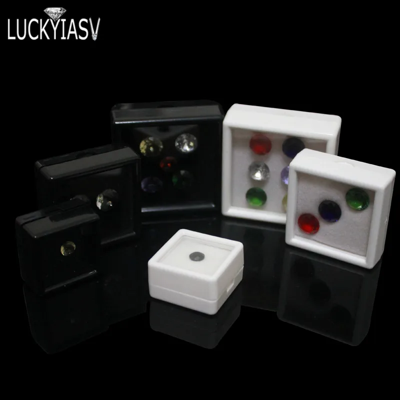 Wholesale Gemstones Display Box Loose Diamond Jewelry Organizer Case Holder Gem Storage Container White Black