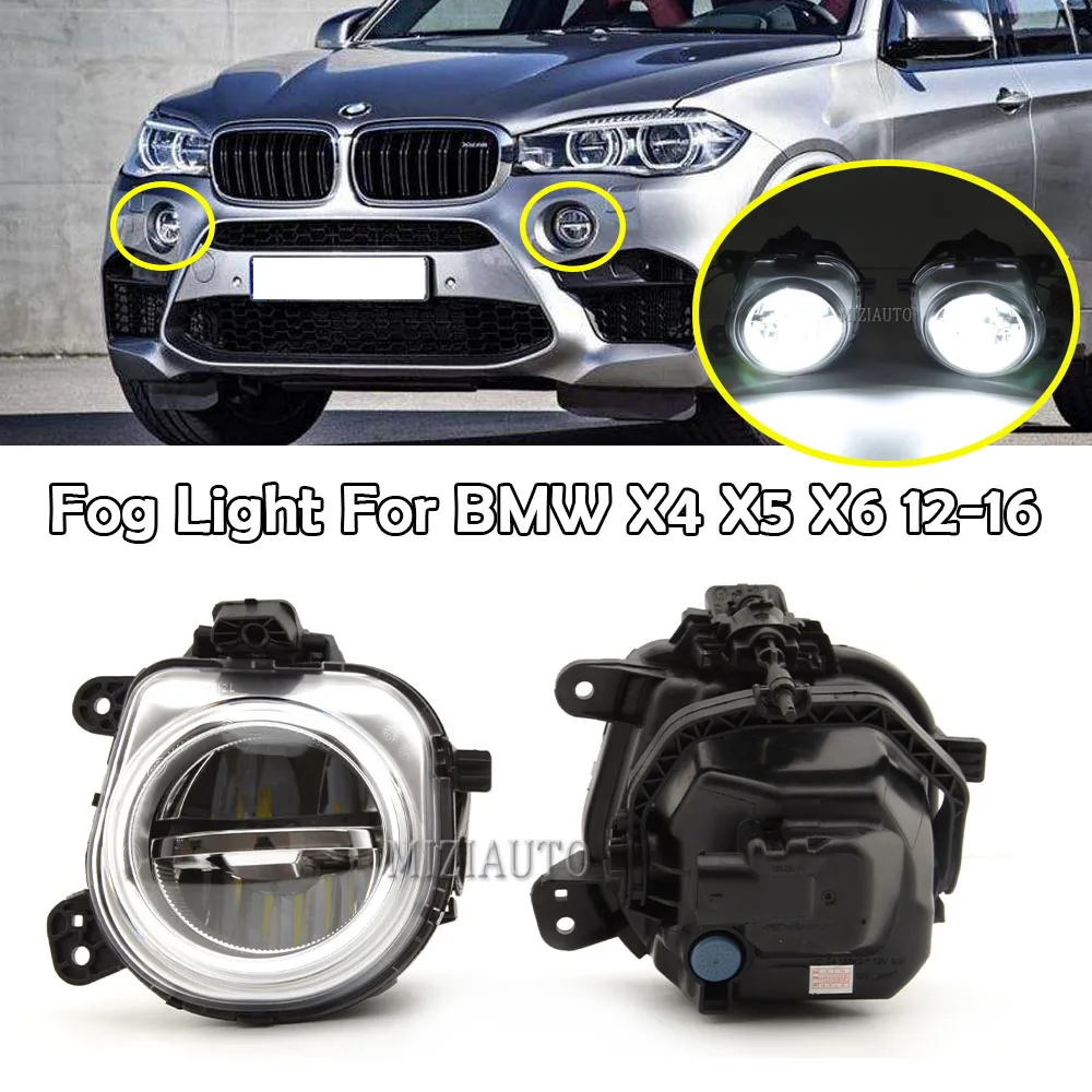 MIZIAUTO Fog Light For BMW X4 F26 X5 F15 X5 M F85 X6 F16 X6 M F86 2012-2016 Front Foglights DRL Front LED Auto Light