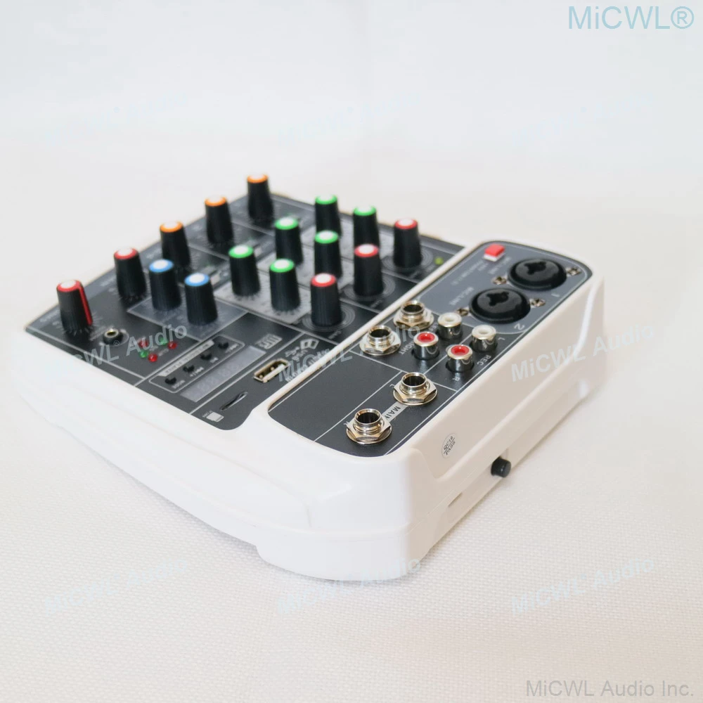 MiCWL MX4 4 채널 오디오 믹서 사운드 믹싱 콘솔 블루투스 USB 레코드 48V 팬텀