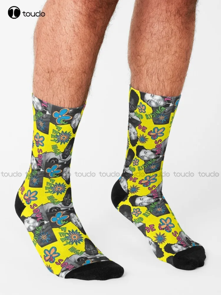 De La Soul 3 Feet High And Rising Album Cover  Socks Slipper Socks For Men Personalized Custom Unisex Adult Teen Youth Socks