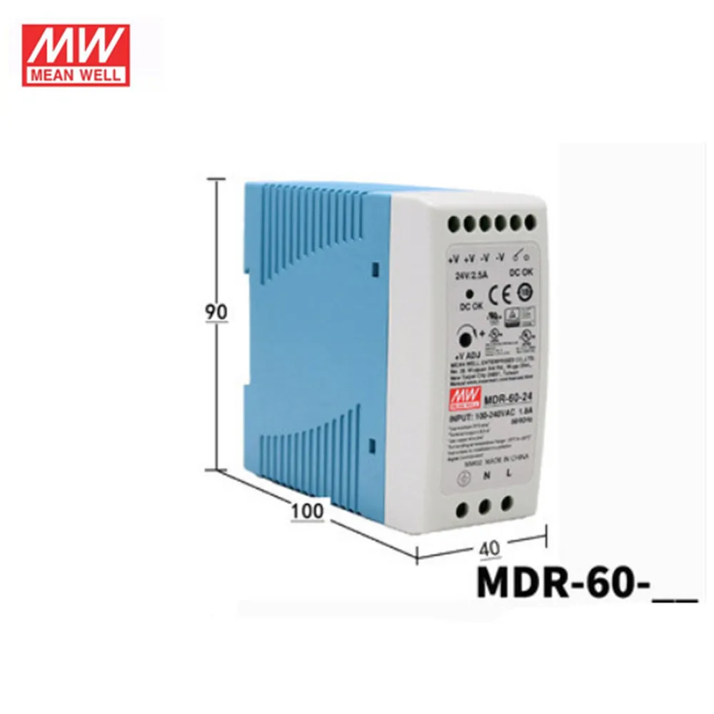 MDR-60 60W Single Output 5V 12V  24V 48V Din Rail Switching Power Supply AC/DC