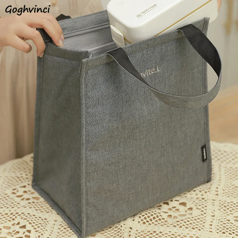 Large Capacity Lunch Bags Insulated Thermal Liner Handle Lunchbox Bag Outdoor Foldable Fashion Eco-friendly Reusable Food School