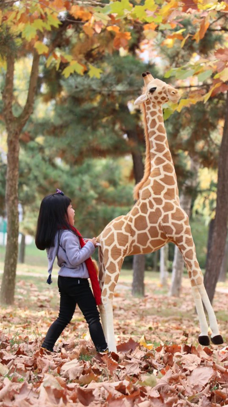 [Funny] Simulation 160cm Biggest Giraffe Plush Toy Giant Animal doll Collection Photography props Home decoration kids gift