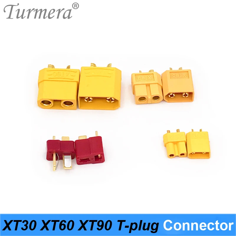 

Turmera 10Pieces XT30 XT60 XT60H XT90 T Plug Battery Connector Set Male Female Banana Plug for RC Part Lithium Battery Pack Use