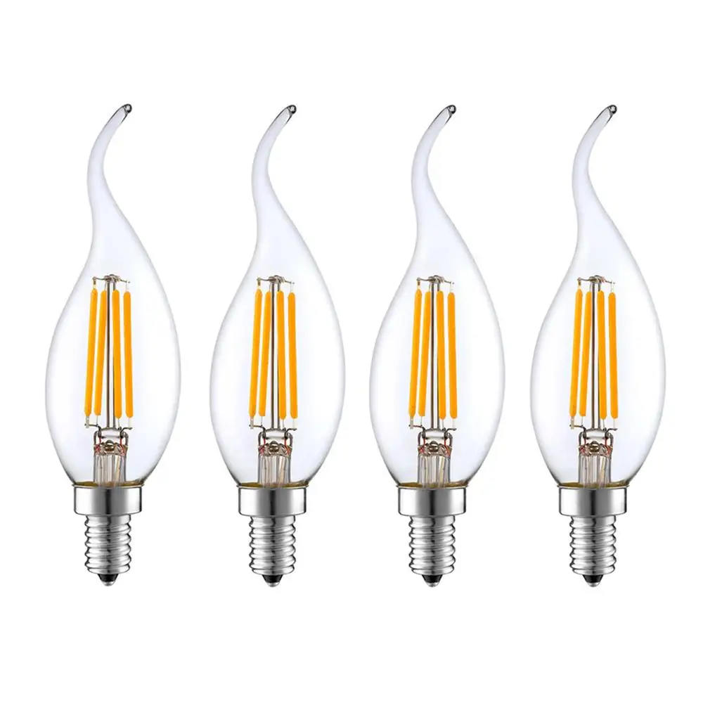 

E14 LED Filament Bulb Edison Retro Candle Light 2W/4W/6W Warm/Cold White AC220-240V 360 Degree C35 Chandelier Lamp