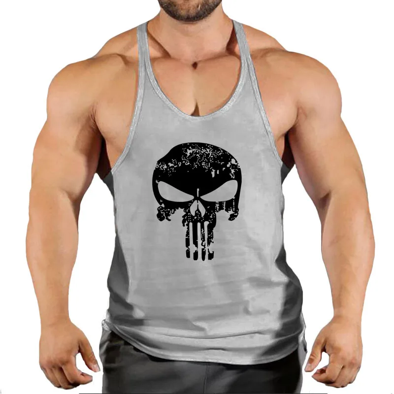 Men\'s sleeveless shirt shirt gym sleeveless shirt workout clothes vest sleeveless cotton men\'s canoe fitness men\'s clothes to we