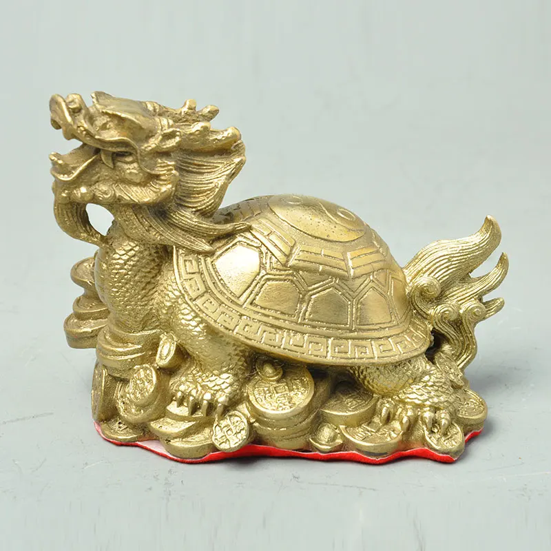 

Feng Shui Brass Dragon Turtle Tortoise Taichi Bagua Wealth Lucky Statue Crafts Home Decorations Accessories Metal Handicraft