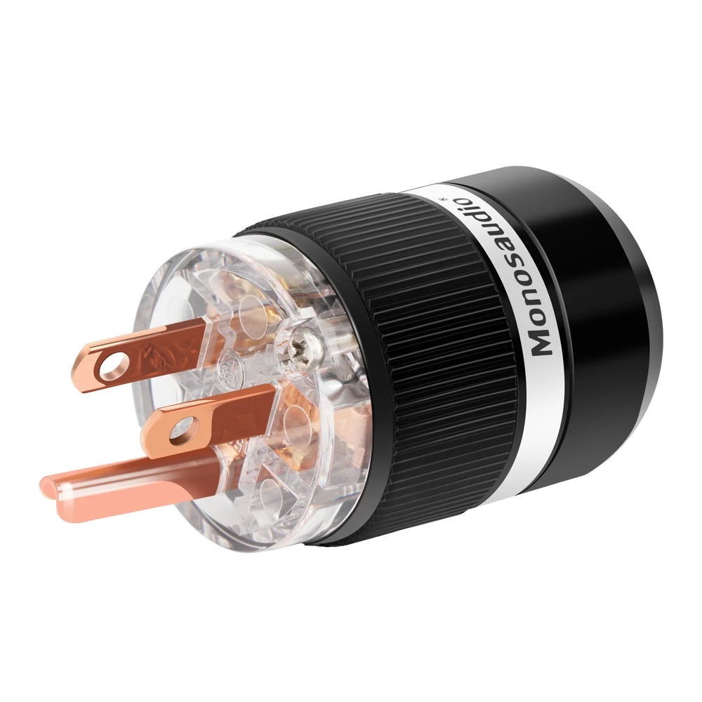 Monosaudio e101/100 high end cobre puro eua rede ac tomada de alimentação cabo conector alta fidelidade diy ac125v 15a parafuso bloqueio escudo
