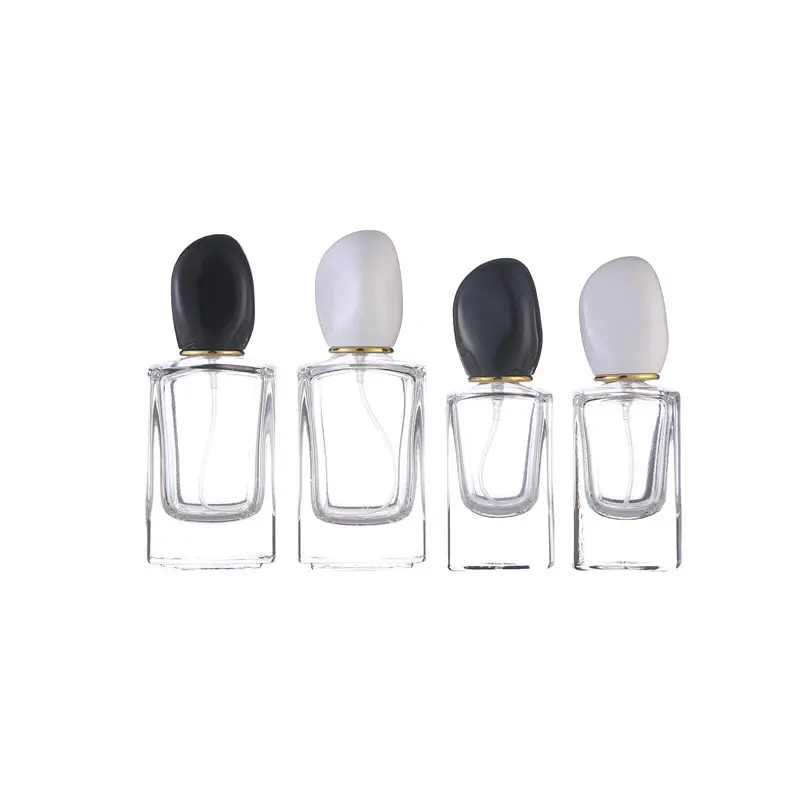 50pcs 30ml 50ml Transparent Thick Glass Refillable Atomizer Perfume Spray Bottle High-end Personality Liquid F3955