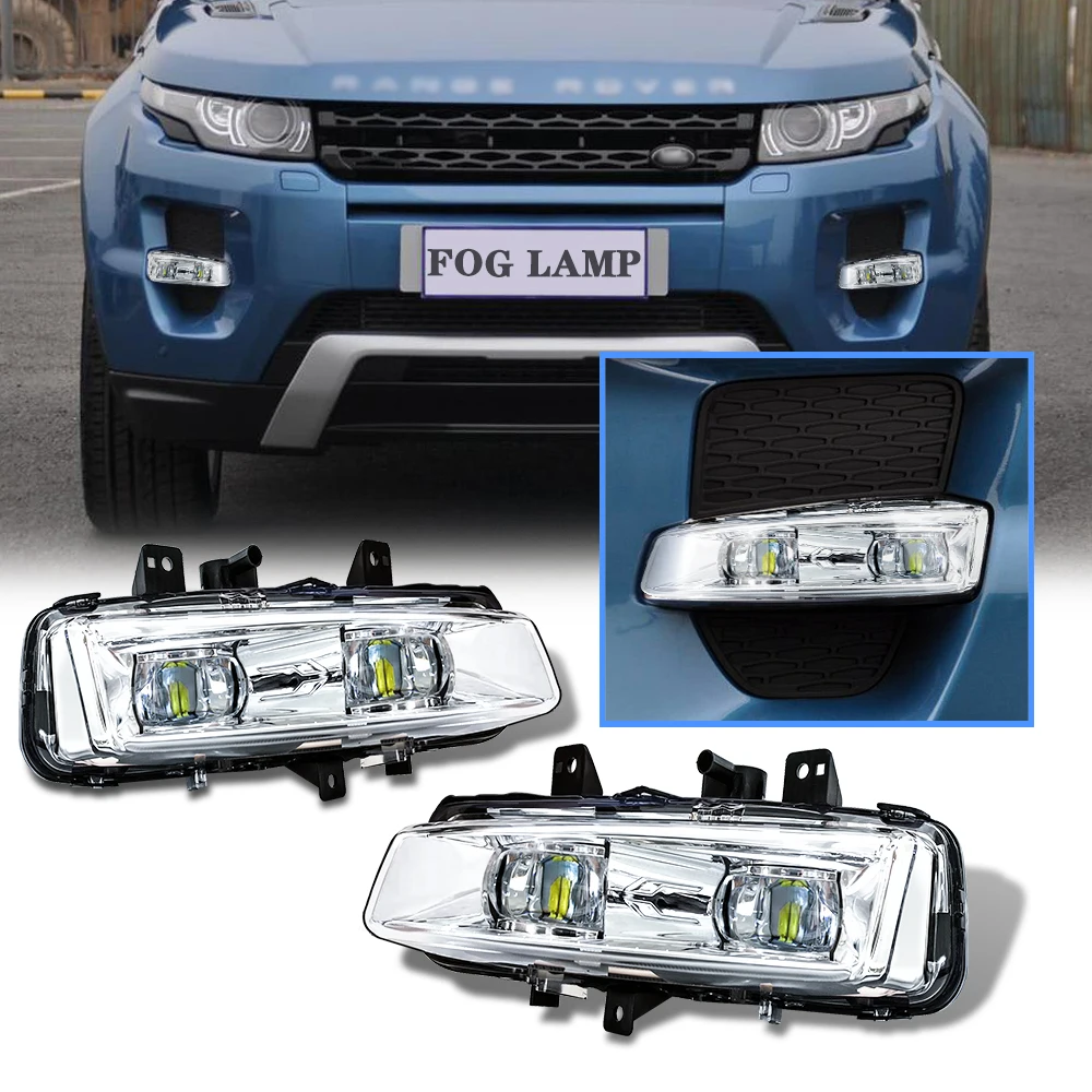 

Светодиодный ные Противотуманные фары DRL для Land Rover для Range Rover Evoque 2011-2016, противотуманные фары s, крышка гриля, рамка, дневные ходовые огни