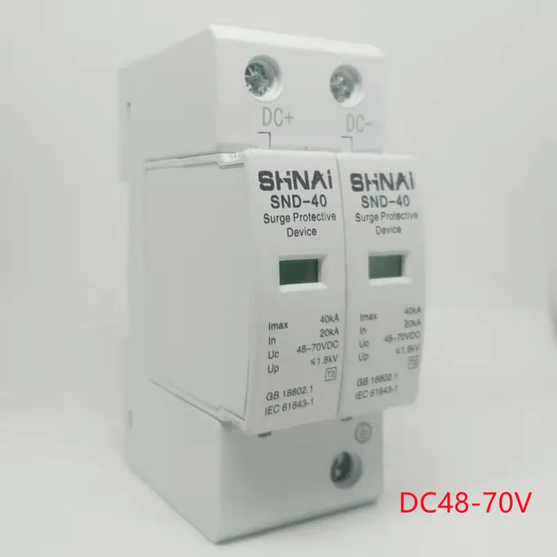 2P DC Surge Protector SPD 20KA-40KA DC 12V 24V 48V 60V 70V 110V 220V Netzteil Überspannungsschutz Surge Ableiter