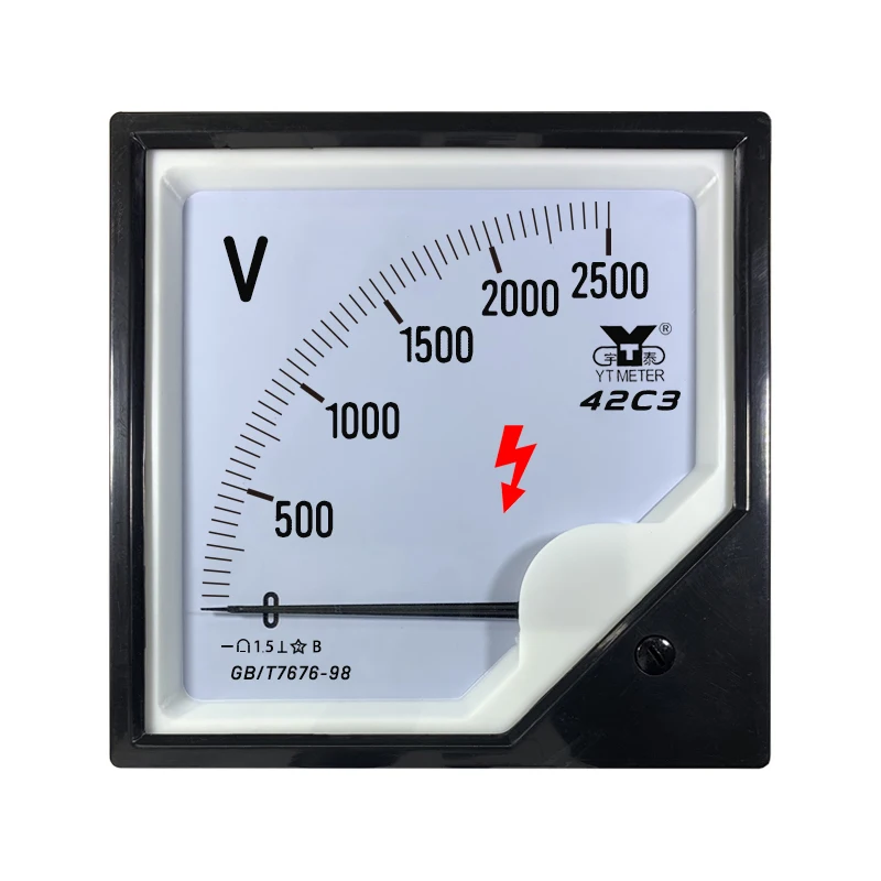 42c3 DC high voltage voltmeter 1000V 1200V 1500V 2000V 2500V 3000V instrument installation for direct use 1kV 2KV 3KV installati