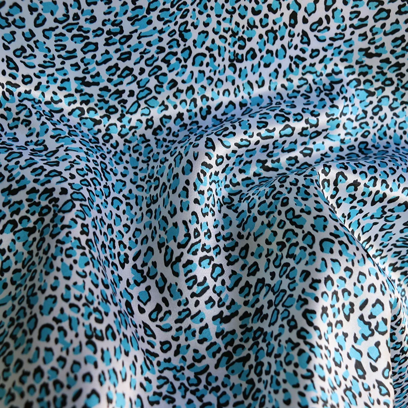 By Meter Small Leopard Print Satin Fabric Scarf Gown Pyjamas Material Lining Africa
