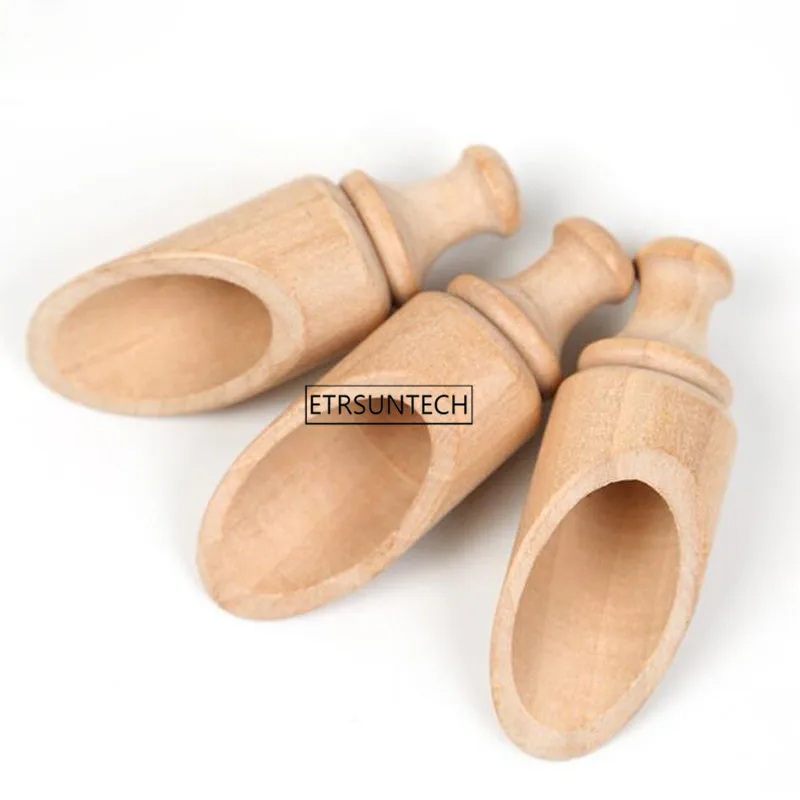 200pcs Wooden Scoops Mini Small Spoon Sugar Bath Salt Seasoning Scooper for Home Kitchen Tool