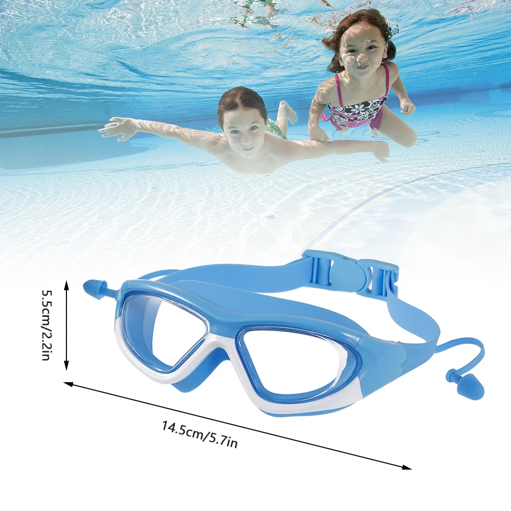 Children's Swimming Goggles Diving Mask Anti-Fog Anti-ultraviolet Clear Wide Field Of View Swimming Goggles With Earplugs