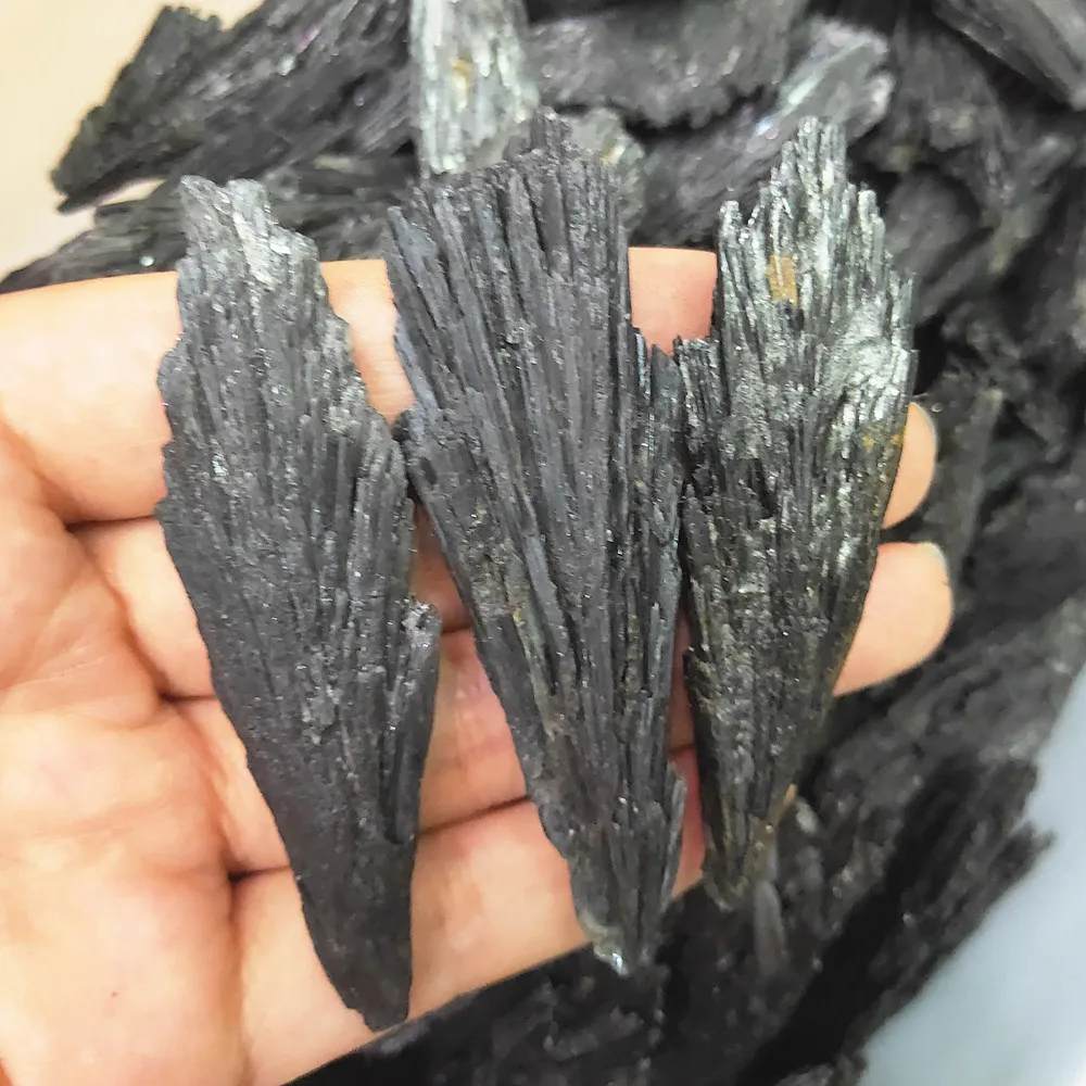 Mineral sample Natural Black tourmaline crystal rough specimen raw jet stone quartz Crystals Healing Chakra home decoration