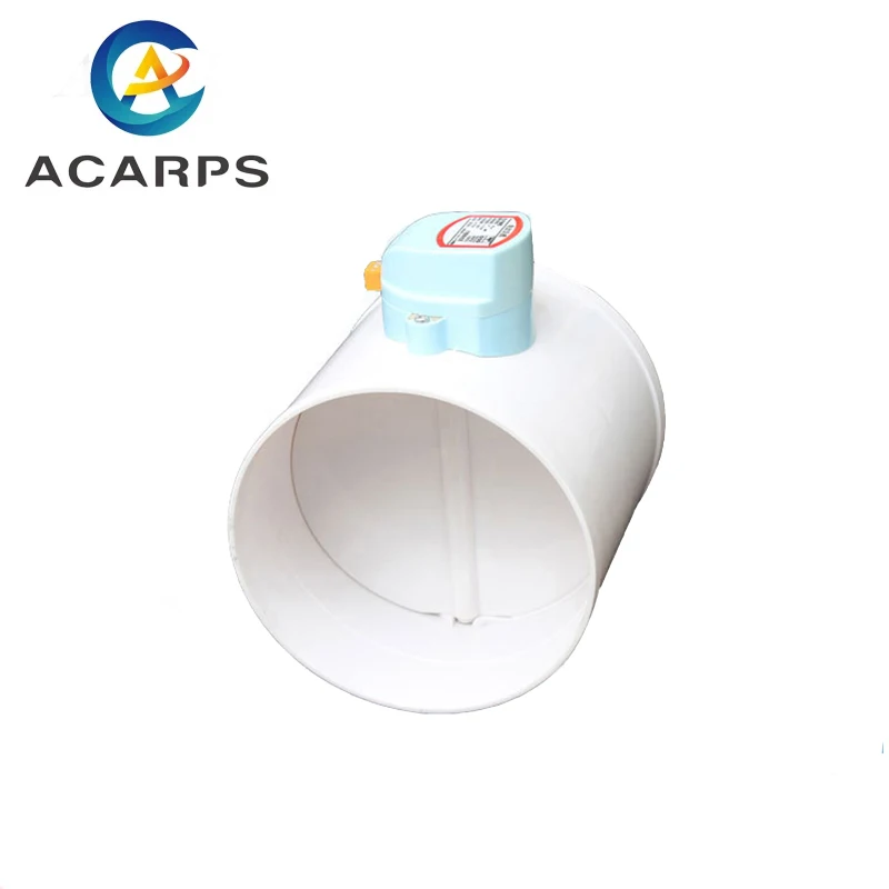 PVC Plastic HAVC Damper Electric Air Valve Motorized Check Valve Pipe 75/110/160/200mm 220V 12V 24V