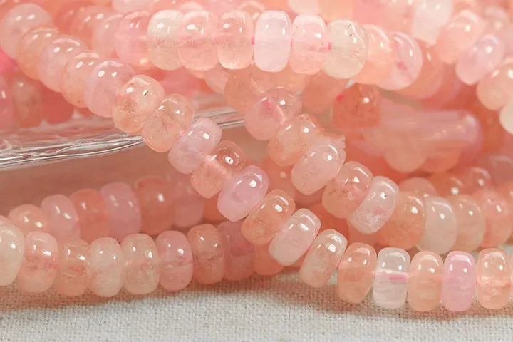 

loose beads AAA pink Morganite roundel 4*8mm 40cm for DIY jewelry making FPPJ wholesale nature gemstone