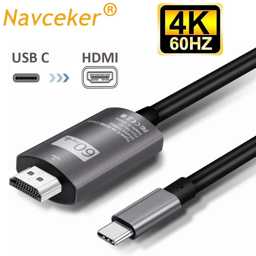 4K 60Hz kabel typu C do HDMI konwerter kabla USB C do HDMI 4K typ-c USB 3.1 Thunderbolt 3 Adapter do Macbook iPad Samsung S8