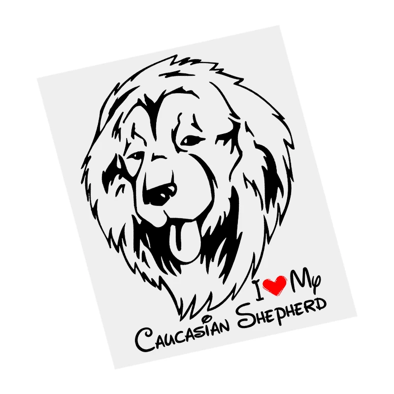 

S61463# I Love My Caucasian Shepherd Dog Black Transparent Car Sticker Vinyl Decal Waterproof Decors for Motorcycle Bumper