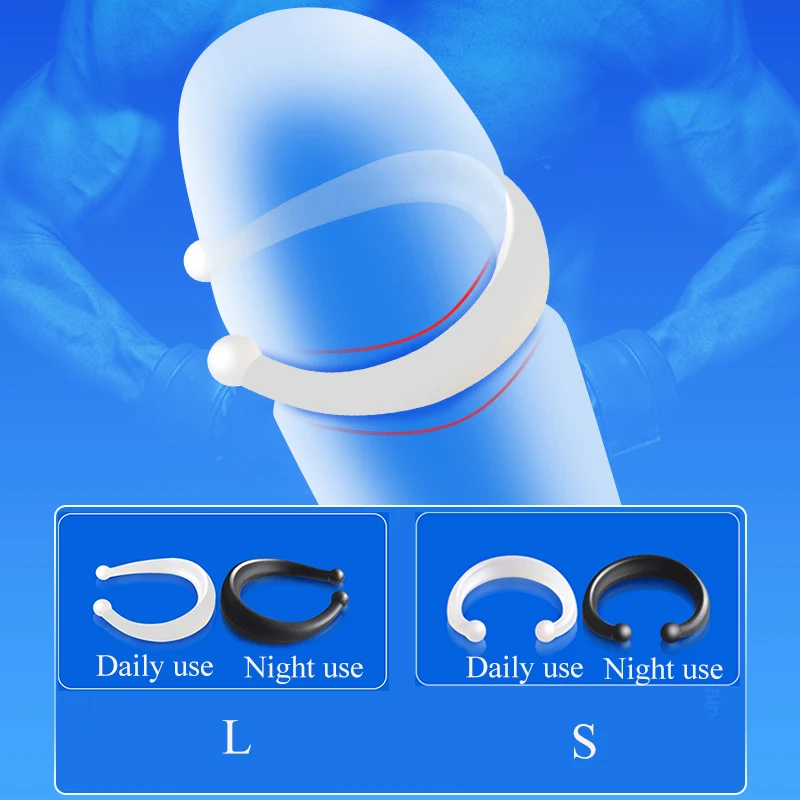 2PCS Foreskin Cock Ring Silicone Penis Rings Trainer Delay Ejaculation High Elasticity Sex Toys for Men Lock Ring Cockring