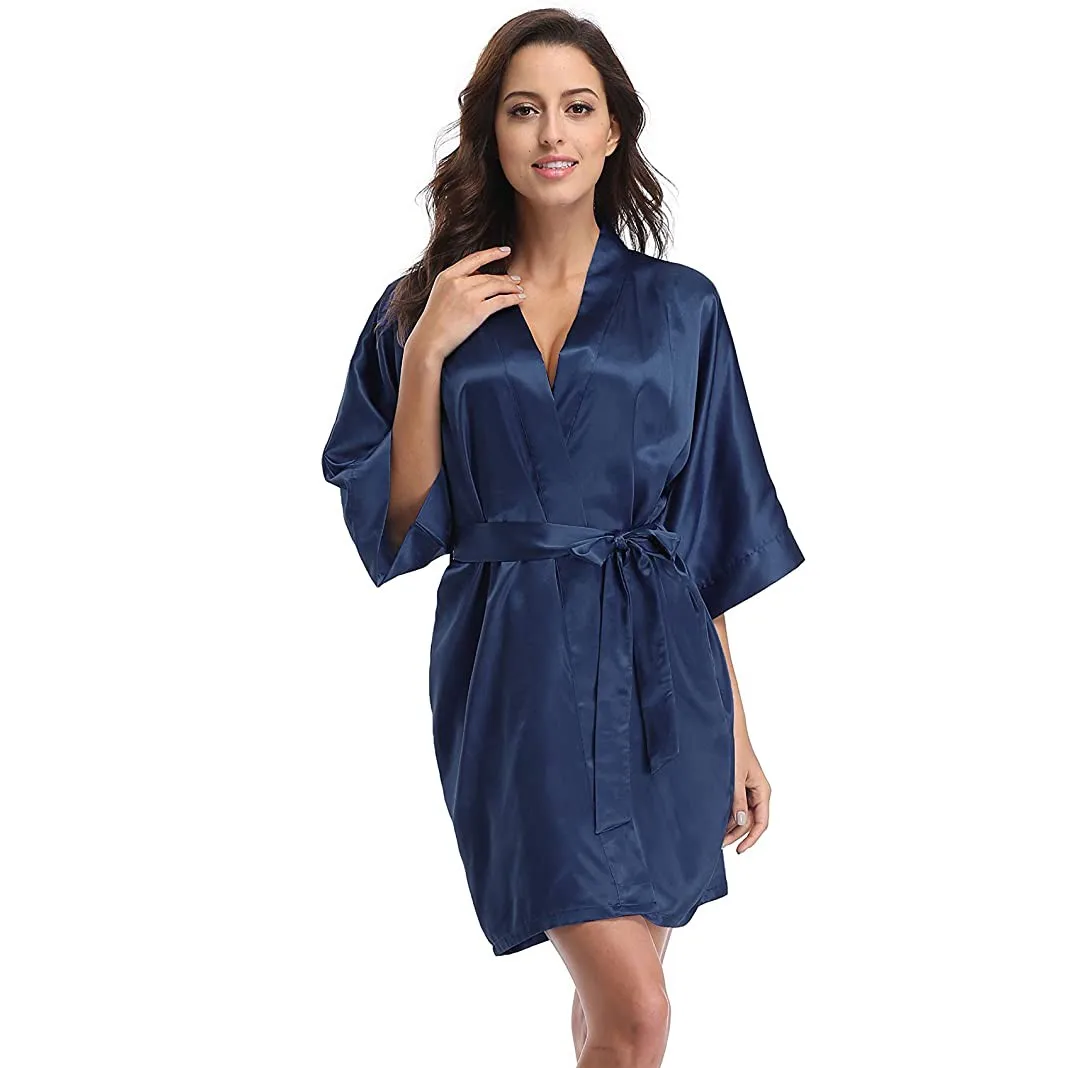 Red Bride Bridesmaid Wedding Robe Women Sleepwear Summer Nightgown Casual Kimono Bathrobe Gown Sexy Short Nightdress Homewear