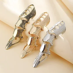 Moda Cool uomo ragazzi Punk gotico Rock Scroll Joint Armor Knuckle Metal Full Finger Claw Rings oro cosplay anelli fai da te gioielli