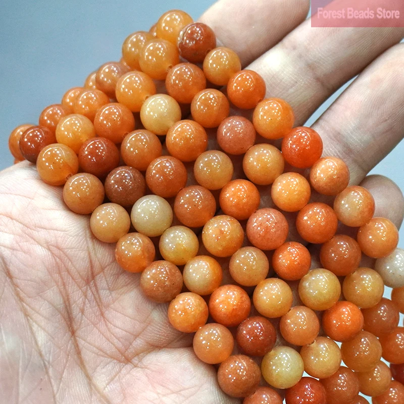 Natural Round Stone Beads Red Aventurine Loose Spacer Beads For DIY Jewelry Making Bracelet Charms Necklace 4 6 8 10 12MM